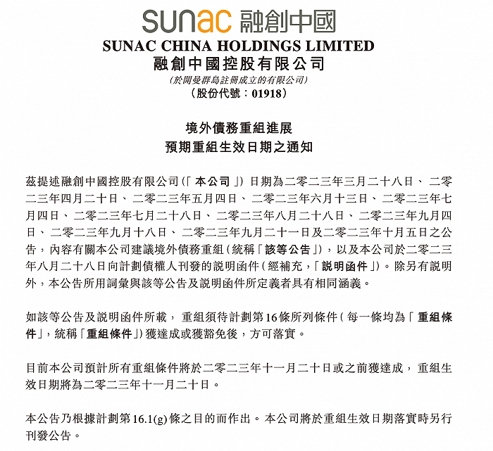 中梁控股发布2023年报：有息负债创新低，所有境外债务重组已落实